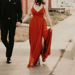 Azazie 0 bridesmaids dress. Paprika